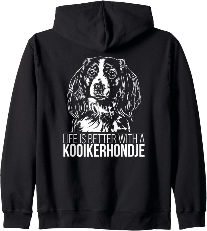 Kooikerhondje life is better Kooiker Hund Hunde Spruch Kapuzenjacke