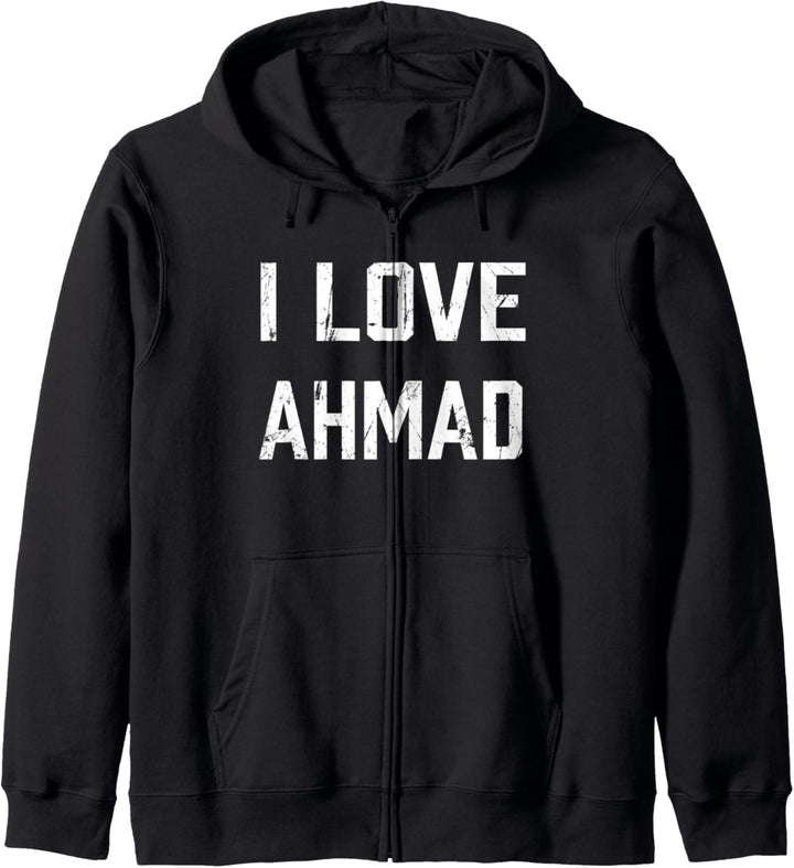 I love Ahmad Familie Sohn Tochter Junge Mädchen Baby Name Kapuzenjacke