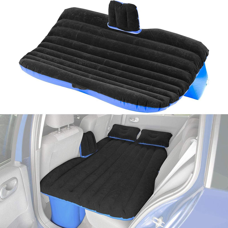 Lescars Matratze für Rücksitz: Aufblasbares Bett für den Auto-Rücksitz mit 12-Volt-Luftpumpe (Luftma