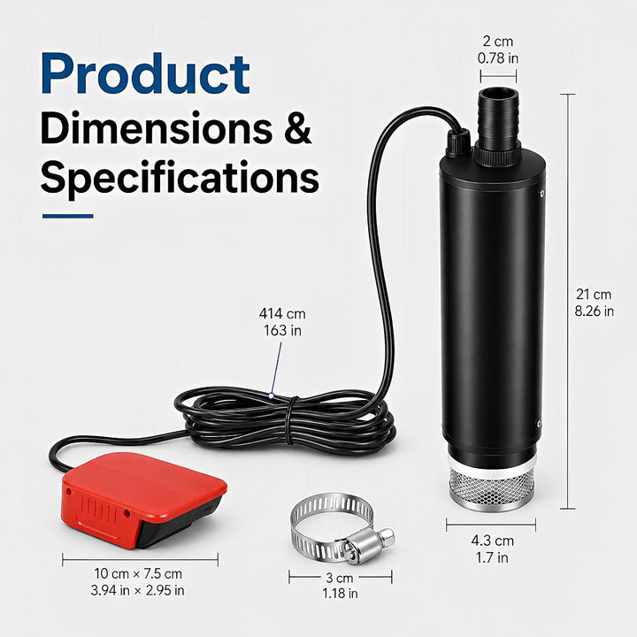 Akku Wasserpumpe für Einhell 18V Akku 30L/min Tragbare | Wasserpumpe &amp; Sumpfpumpe Wasserpumpe Akku S