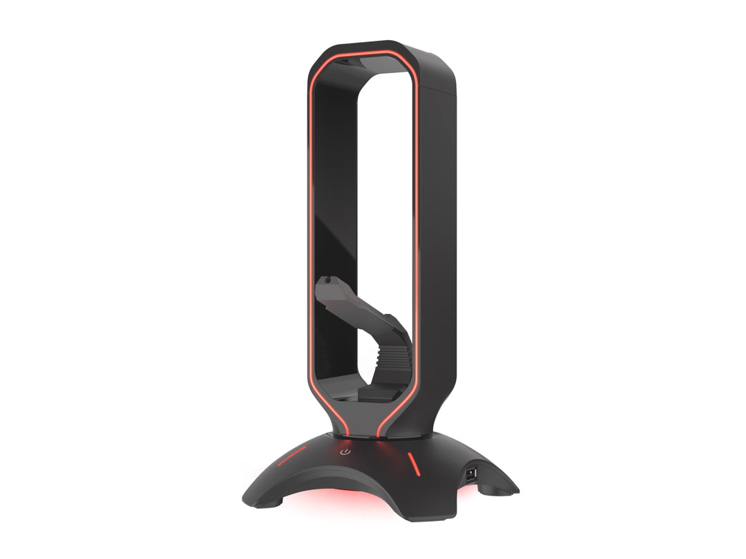 Genesis RGB Kopfhörerständer mit Mouse Bungee und USB Hub, Gaming Headset Halter mit 2X USB 2.0, Kab