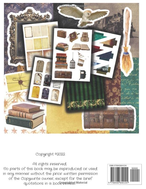 MAGICAL PAPERS: Scrapbook and junk journal kit with dark academia and wizard school theme | Witch gr
