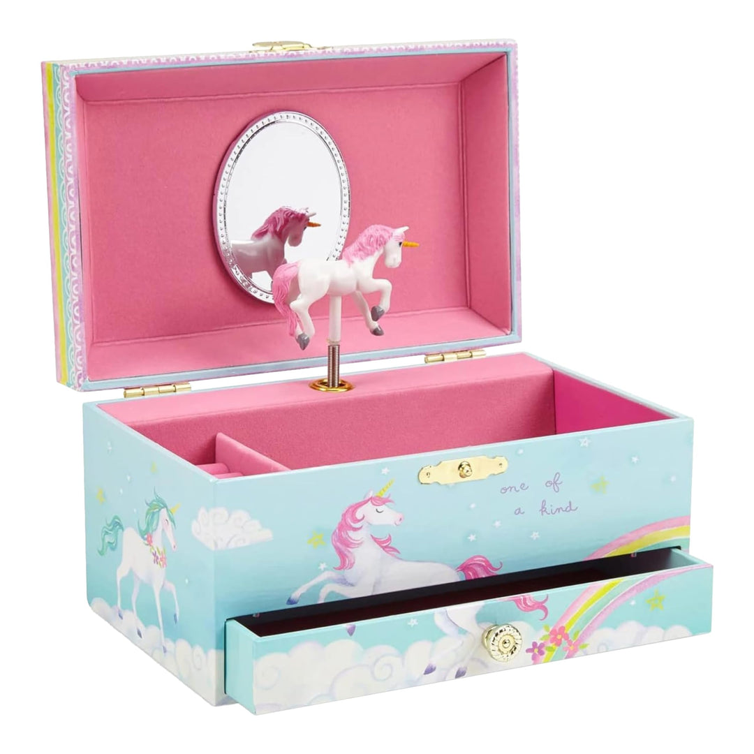Jewelkeeper Einhorn Spieluhr &amp; Schmuckset für kleine Mädchen - Edelstahl - 3 Einhorngeschenke für Mä