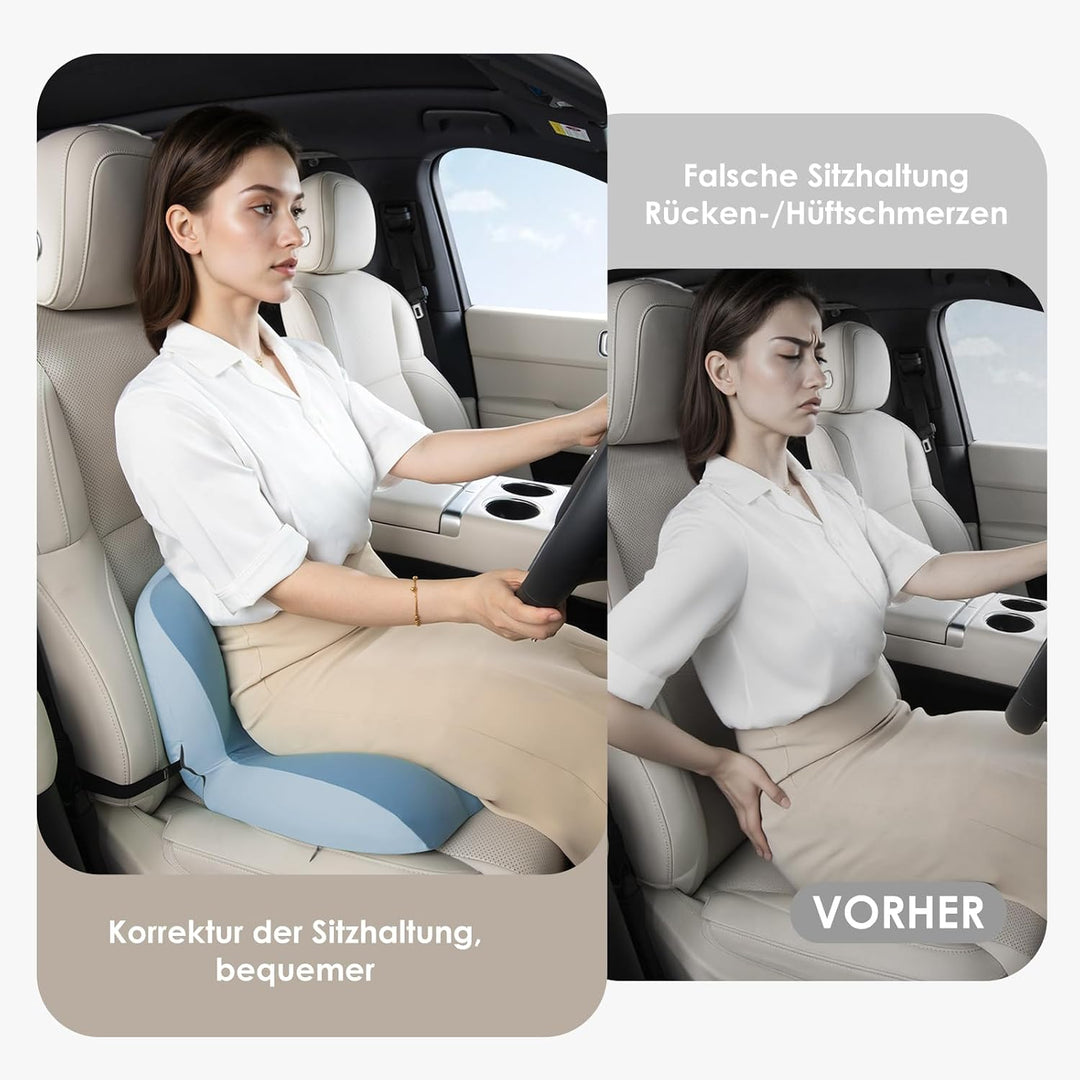 FLORICH Sitzkissen Orthopädisch und Lendenstützkissen Memory-Schaum Ergonomisches Sitzkissen einteil