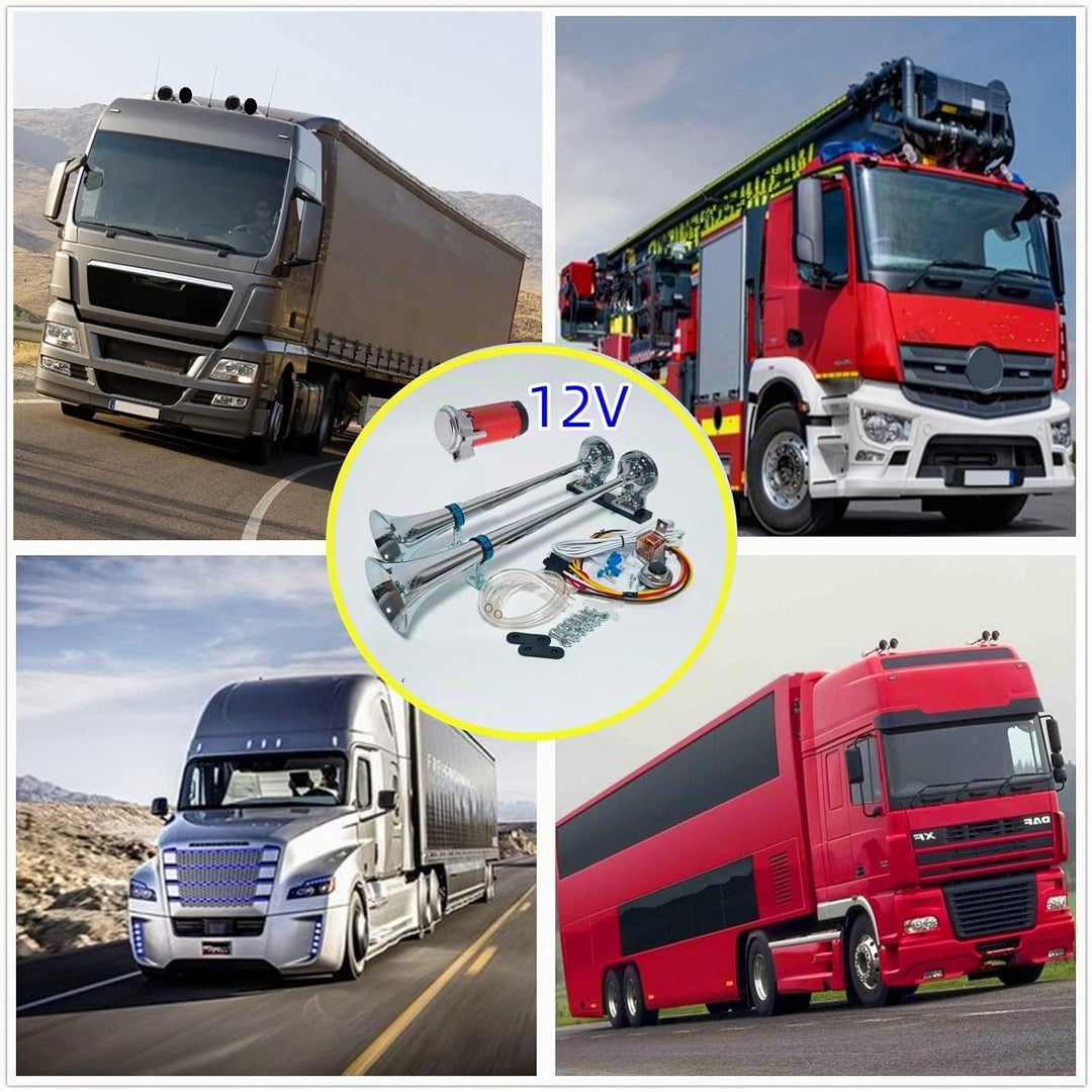 YIYIDA Autohupe LKW Hupe Air Horn 175db Lautsprecher Schiffshupe Zink Chrom Silber Elektrische Hupe