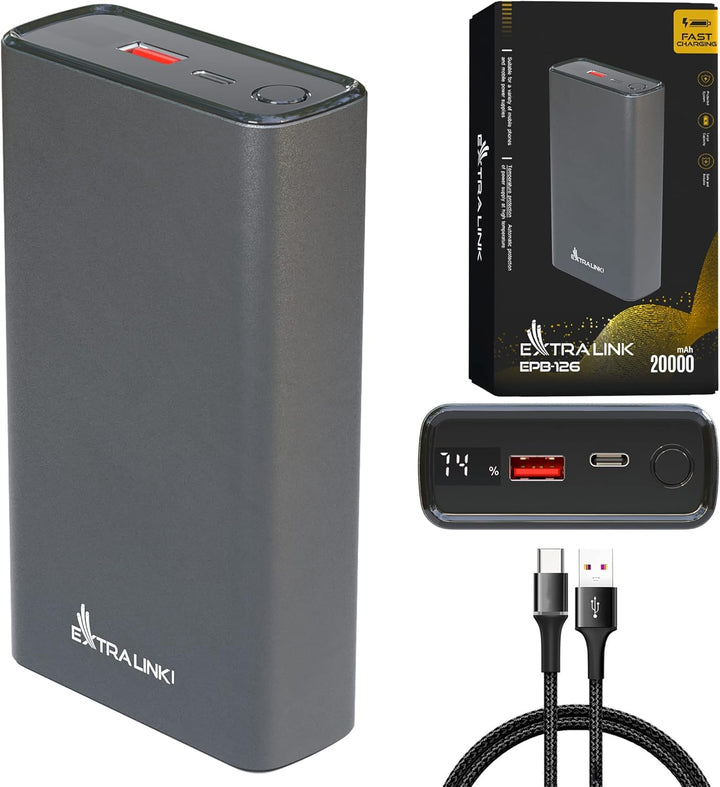 Powerbank 20000mAh Powerbank Schnellladefunktion bis zu 45W PD Power Bank USB C 20000mAh Robustes Ge