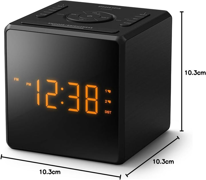 Philips TAR4500 Dual-Alarm FM Radiowecker mit USB-C-Ladeanschluss