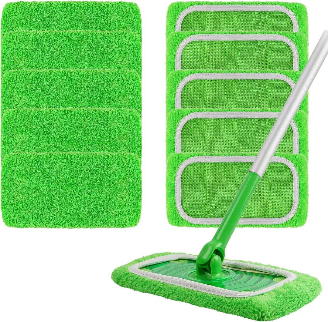 10 Stück für Swiffer Bodentücher Tücher Mikrofaser Set, Waschbare Mikrofaser Bodentücher,Feucht- und