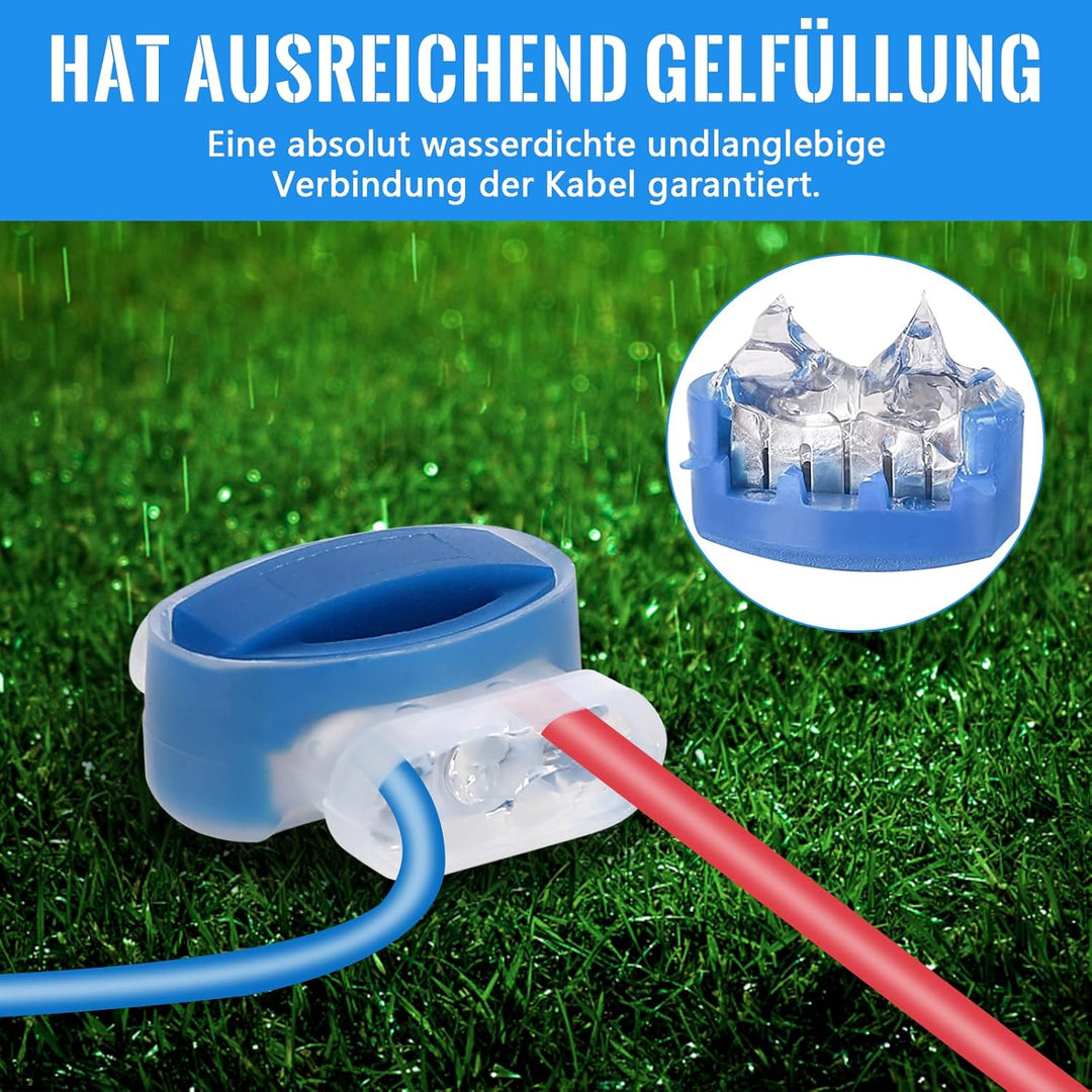 Royouzi 30 stk Anschlussklemmen für Mähroboter, 20stk Kabel Verbinder mit 10stk Anschlussklemmen,Was