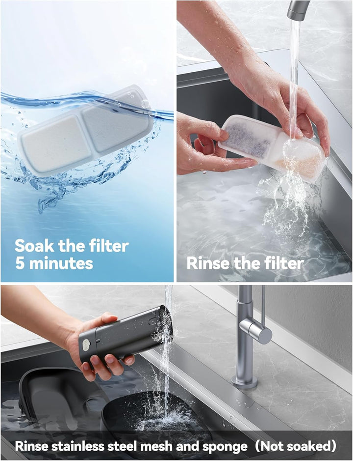 6 Stück Wasserfilter Kartuschen+6 Stück Wasserpumpenschwämme für Katzenbrunnen, Ersatz für FN-W07 Ka