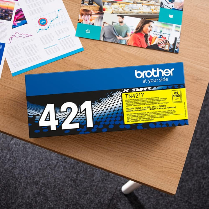Brother TN421Y Original Toner, Gelb, Standard, Gelb