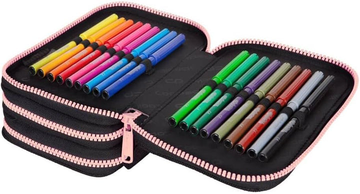 CoolPack XXL Federtasche, federmäppchen Junge, Federmappe Federmäppchen gross 44-teilig mit Aufnäher