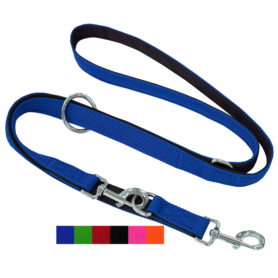 DEY - Premium Hundeleine Air Mesh 2m | 3fach Verstellbar | für Kleine, Mittelgrosse u. Grosse Hunde