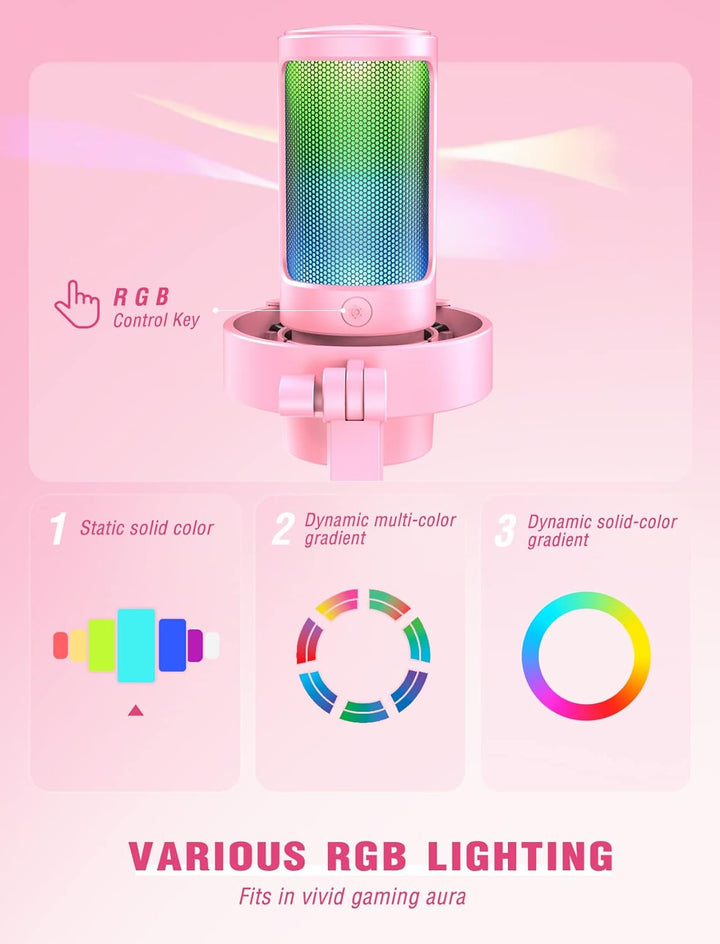 FIFINE USB Mikrofon PC, Gaming Mikrofon für Streaming Podcast Studio, Microphone USBC für PS4 PS5 MA