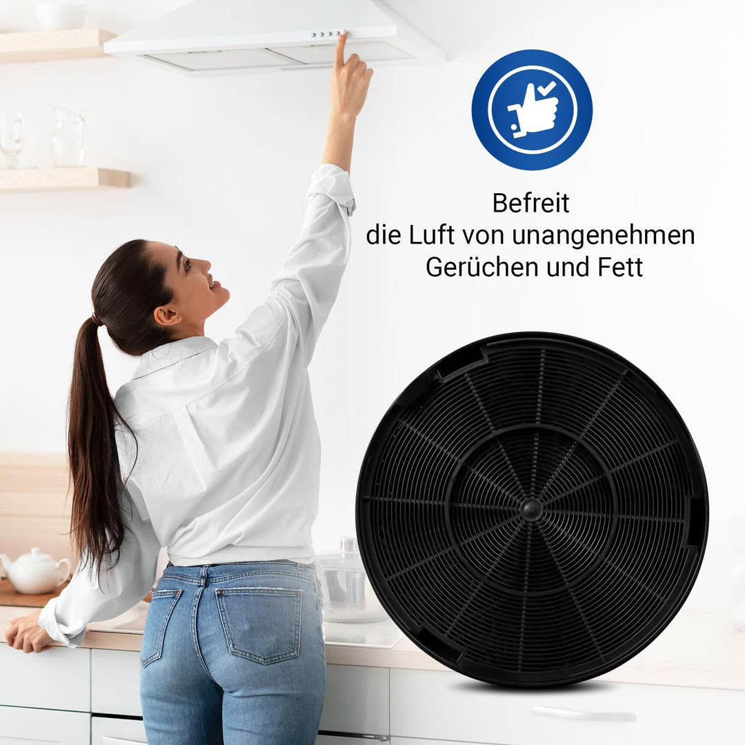 VIOKS 4x Filter Rund Aktivkohlefilter Dunstabzugshaube Ersatz für AEG Electrolux 902980046/4 9029793
