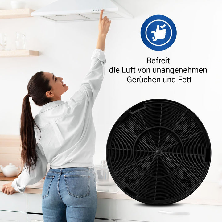 VIOKS 4x Filter Rund Aktivkohlefilter Dunstabzugshaube Ersatz für AEG Electrolux 902980046/4 9029793
