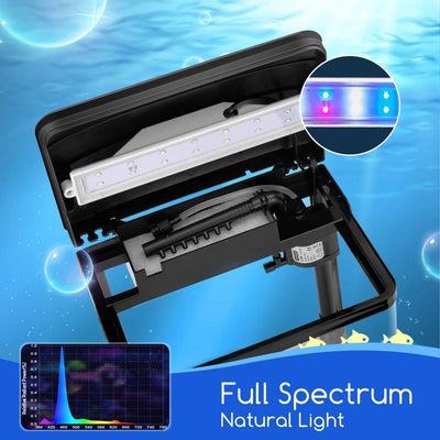 Nobleza - Nano-Fischtank-Aquarium mit LED-Leuchten & Filtersystem, tropischeAquarien, 7 Liter, Schwa