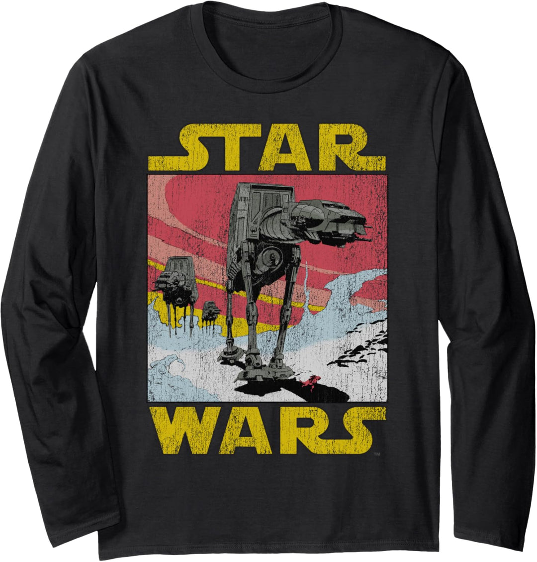 Star Wars AT-AT Walking On Snow Poster Logo Langarmshirt