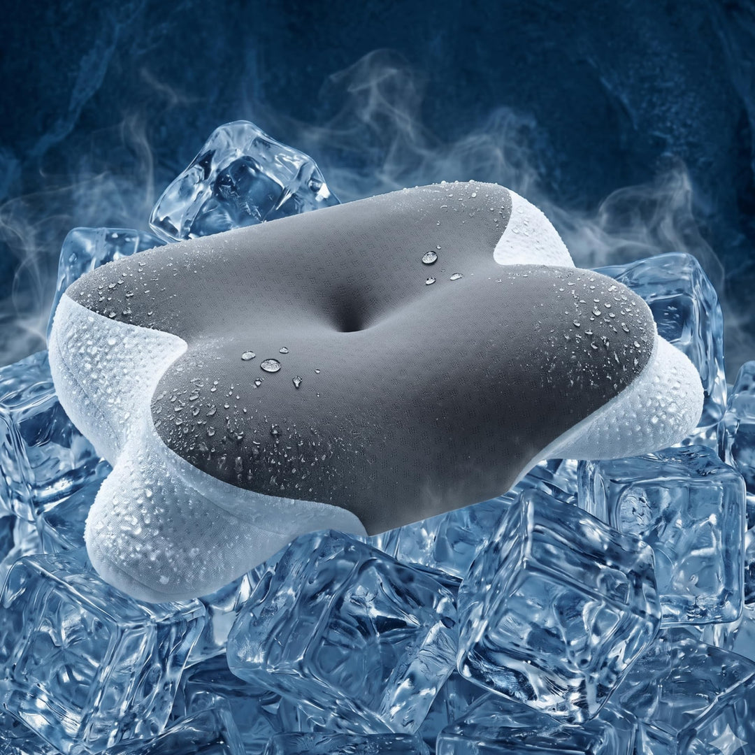 Nackenkissen Kopfkissen, Memory Foam Kissen mit Abnehmbarer Bezug | Ergonomisches Kopfkissen mit Küh