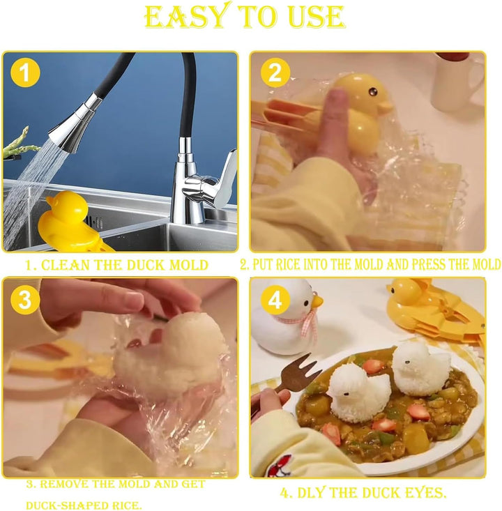 4 Stück Bento Zubehör - Rice Ball und Sushi Formen mit Animal Shapes DIY Tool