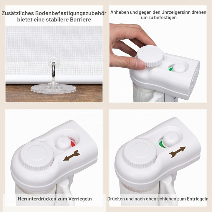 HollyHOME Treppenschutzgitter Ausziehbar 0-300cm,Türschutzgitter Extra Breit, Einhandbedienung, Sich