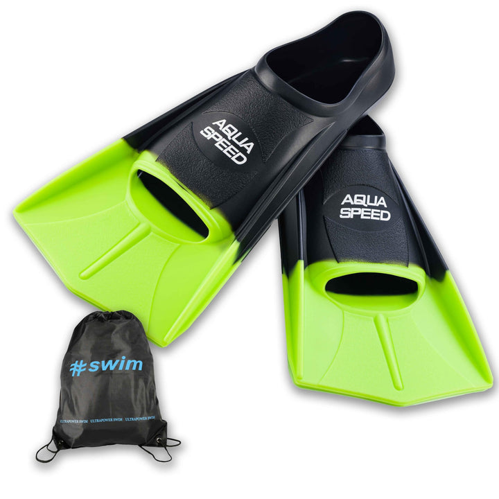 Aqua Speed Kurze Schwimmflossen für Erwachsene und Kinder I HIGH TECH | weiche Trainingsflossen I le