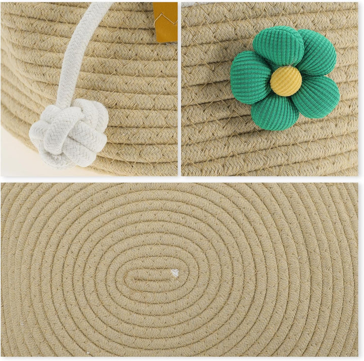 Gewebtes Katzenbett, 35 cm Durchmesser Faltbarer Korb-Nistplatz, Atmungsaktives Haustier-Liegebett,