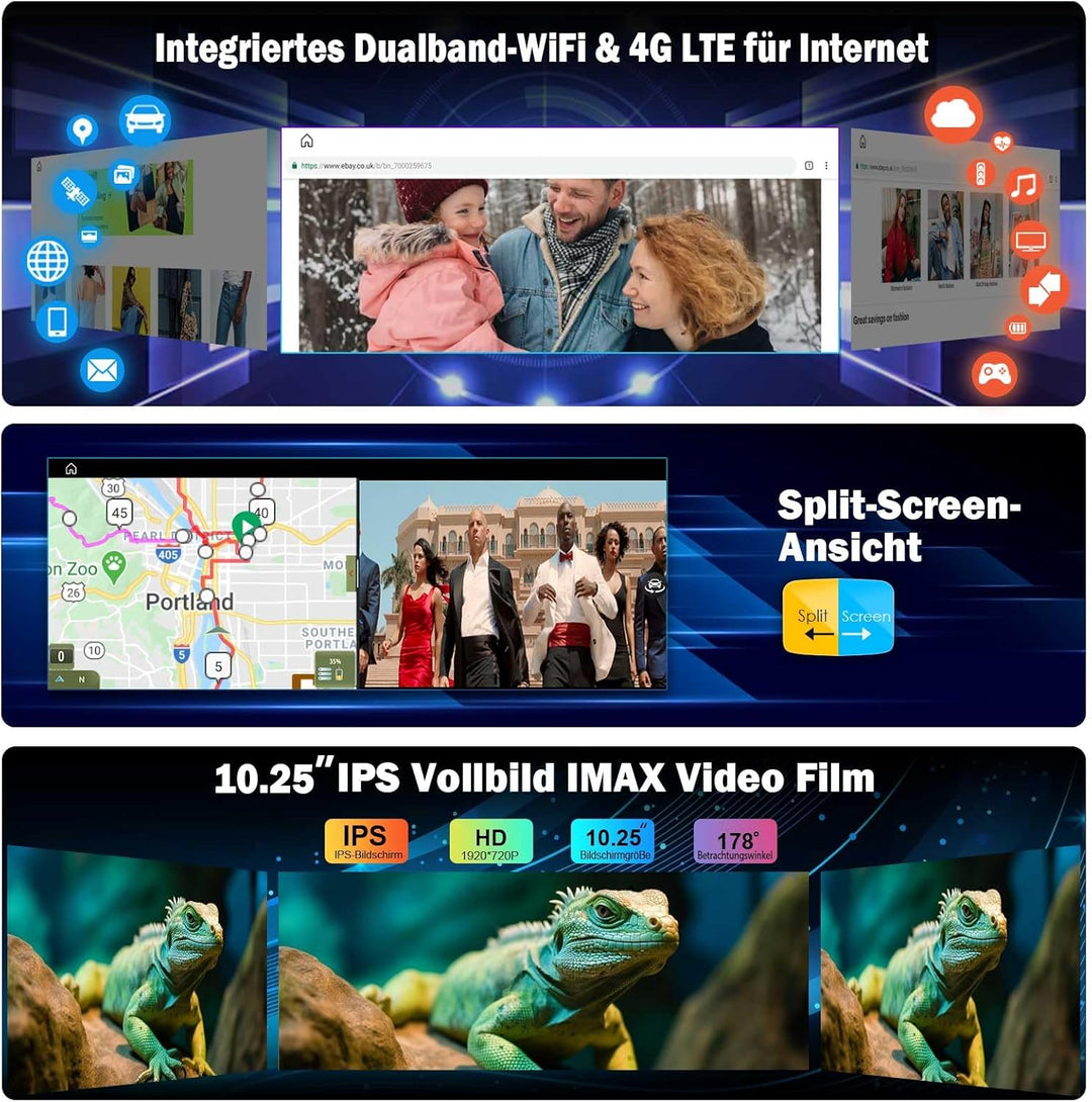 Erisin 10,25 Zoll Android 14 Autoradio mit GPS Navi für Mercedes Benz C Klasse W204 S204 NTG 4.5 Unt