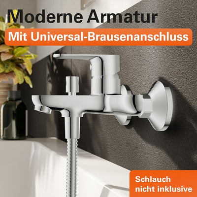 EISL Badewannenarmatur, Mischbatterie Chrom mit Brauseanschluss, Wasserhahn Badewanne mit Umsteller