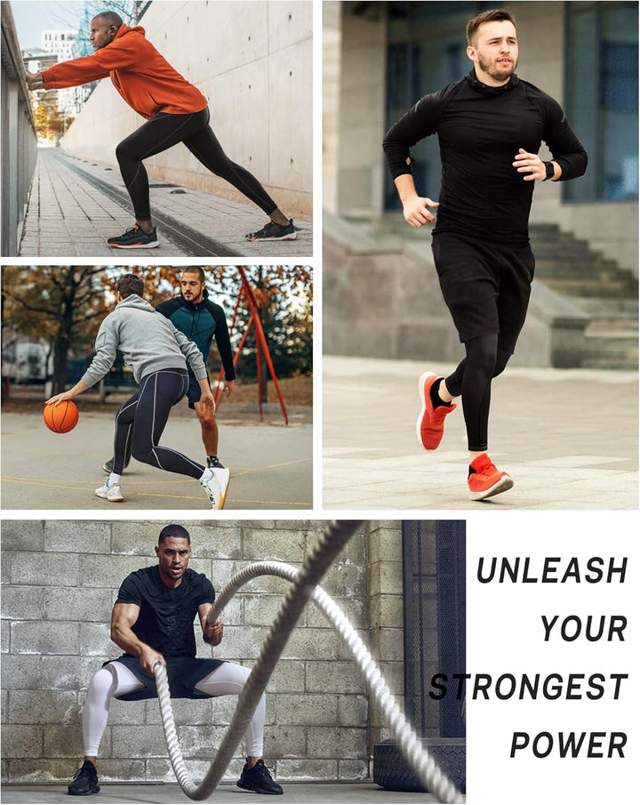 Roadbox Kompressionshose Herren Laufhose Lang für Sport, Training, Fitness, Radfahren, Yoga, Wandern