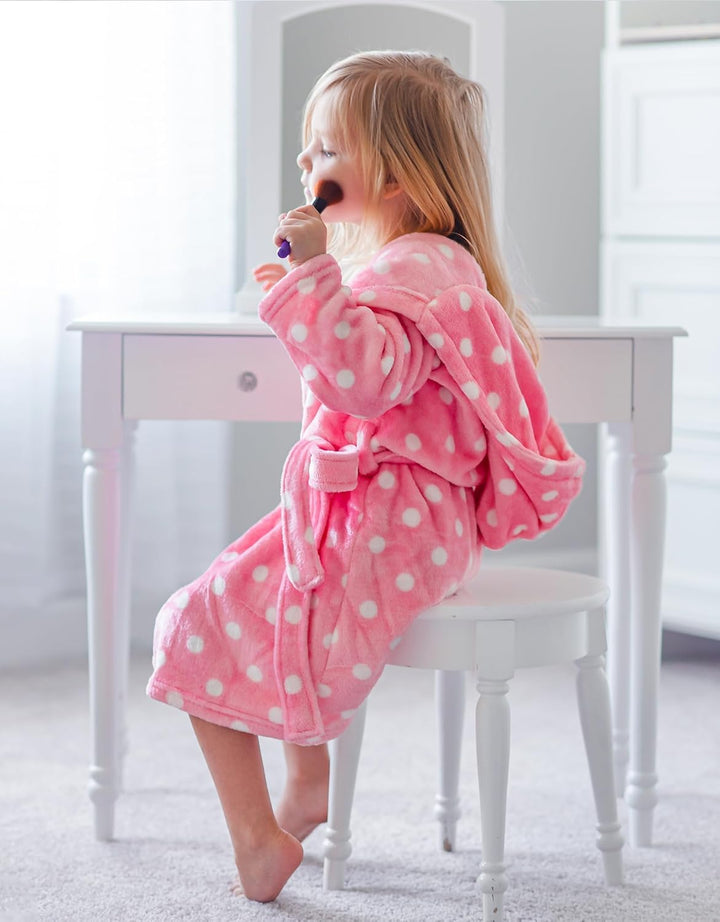 Arshiner Bademantel Kinder Mädchen Jungen Hoodie Roben Morgenmantel Weich Schlafanzug Flanell Pyjama