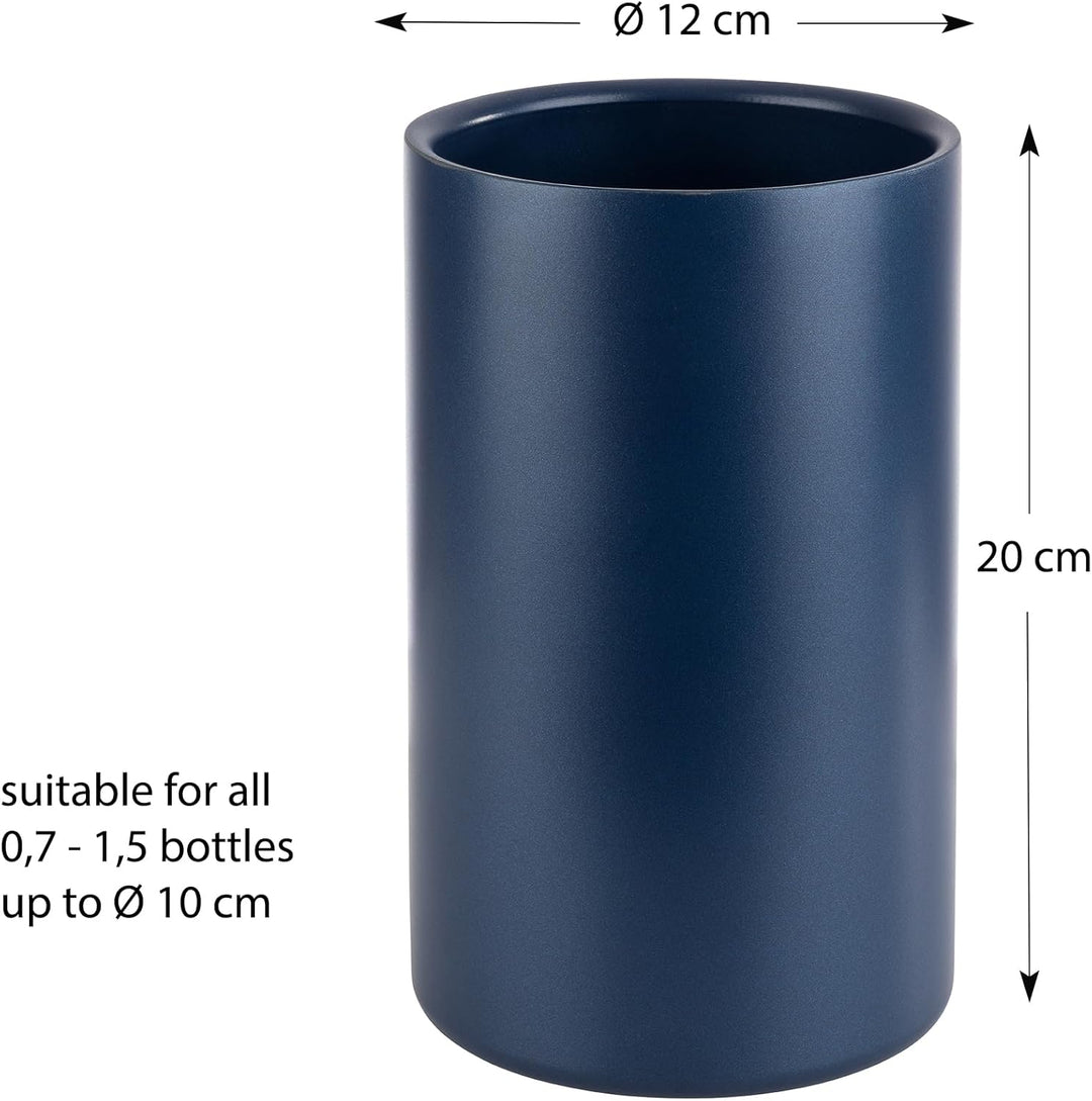 APS 36126 Doppelwandiger Flaschenkühler/Weinkühler für Flaschen mit max. Ø 10cm, blau/aussen Ø 12 cm