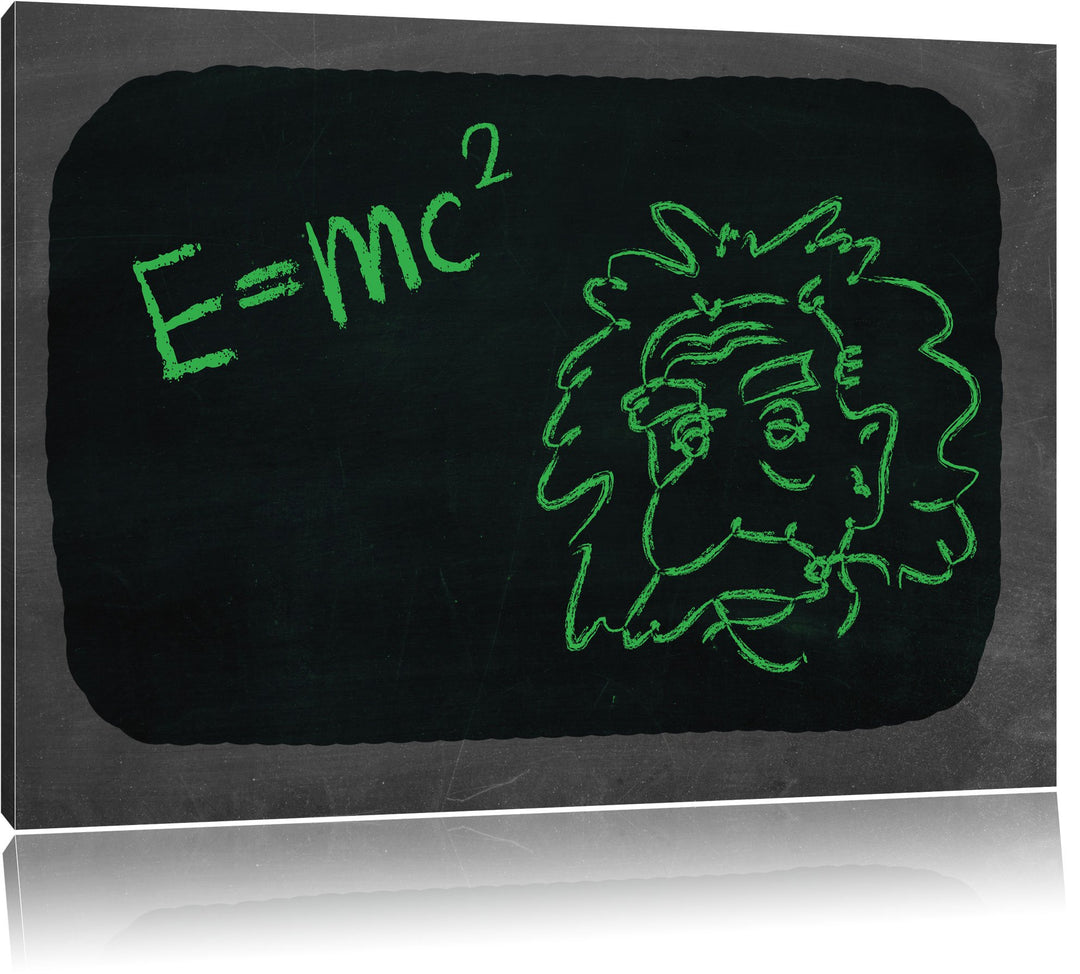 Albert Einstein schwarz/weiss Format: 100x70 auf Leinwand, XXL riesige Bilder fertig gerahmt mit Kei