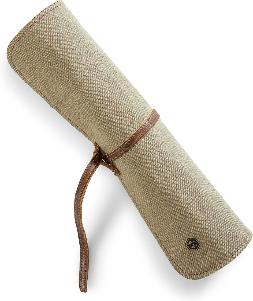 Angus Stoke Messertasche Kochmesser aus Canvas Tuch und Leder - Kochmesserrolle gross – Messer Tasch