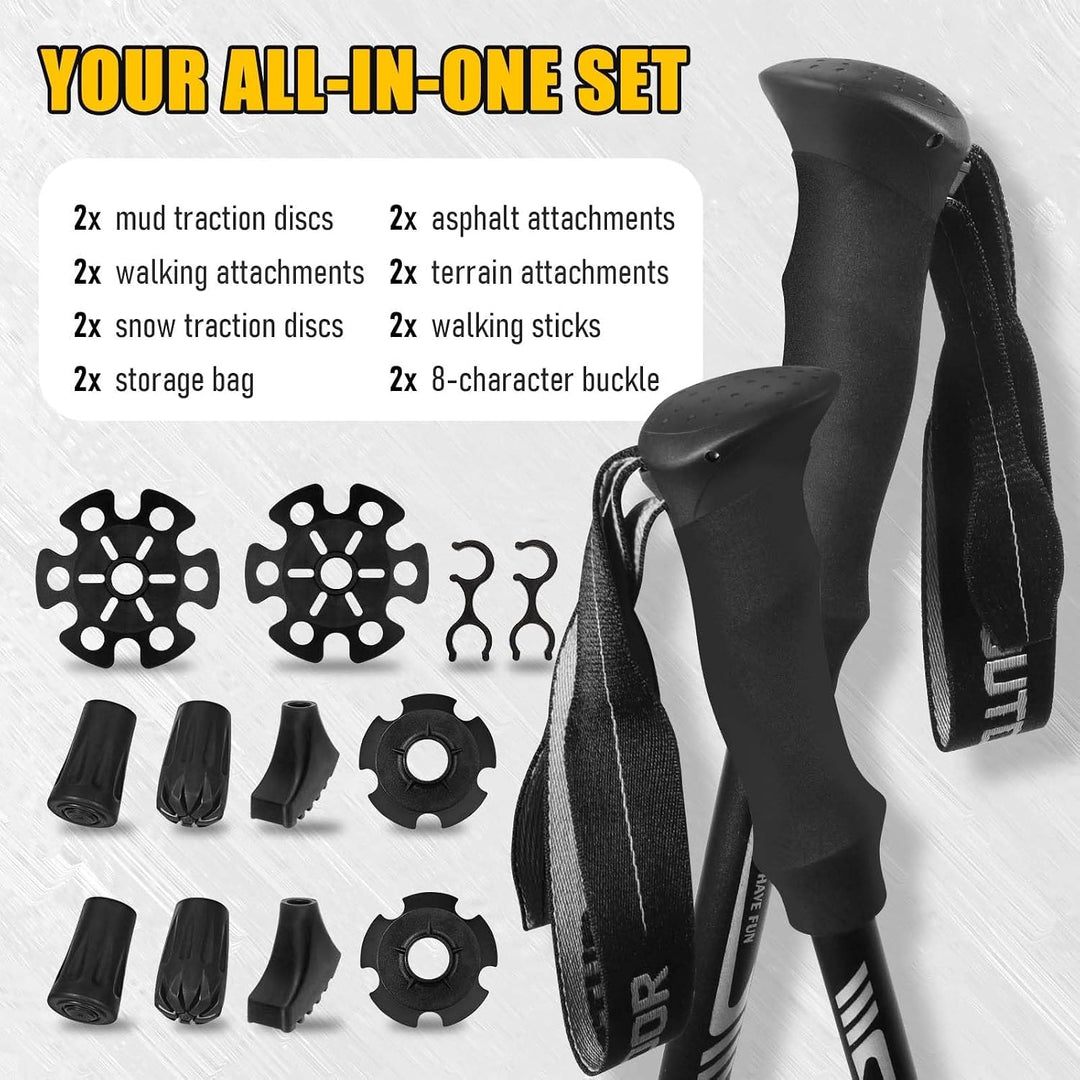 MAILLARD Wanderstöcke Faltbar 7075 Aluminium, Nordic Walking Stöcke Verstellbar 115-135cm, Trekkings