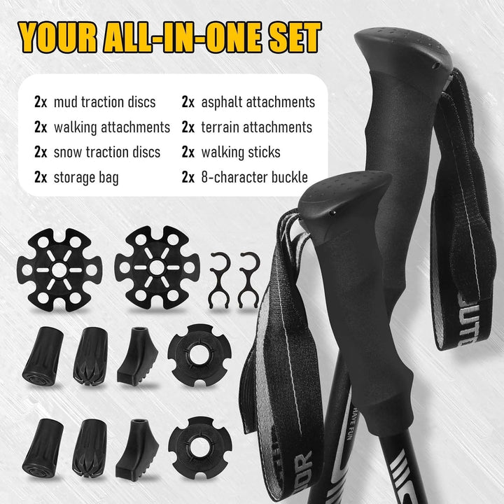MAILLARD Wanderstöcke Faltbar 7075 Aluminium, Nordic Walking Stöcke Verstellbar 115-135cm, Trekkings