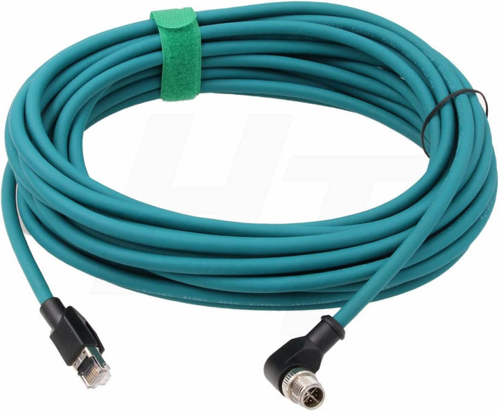 HangTon M12 Ethernet 8 Pole X-Code RJ45 Kabel für Cognex Industriekamera Sensor, rechtwinklig 90 Gra
