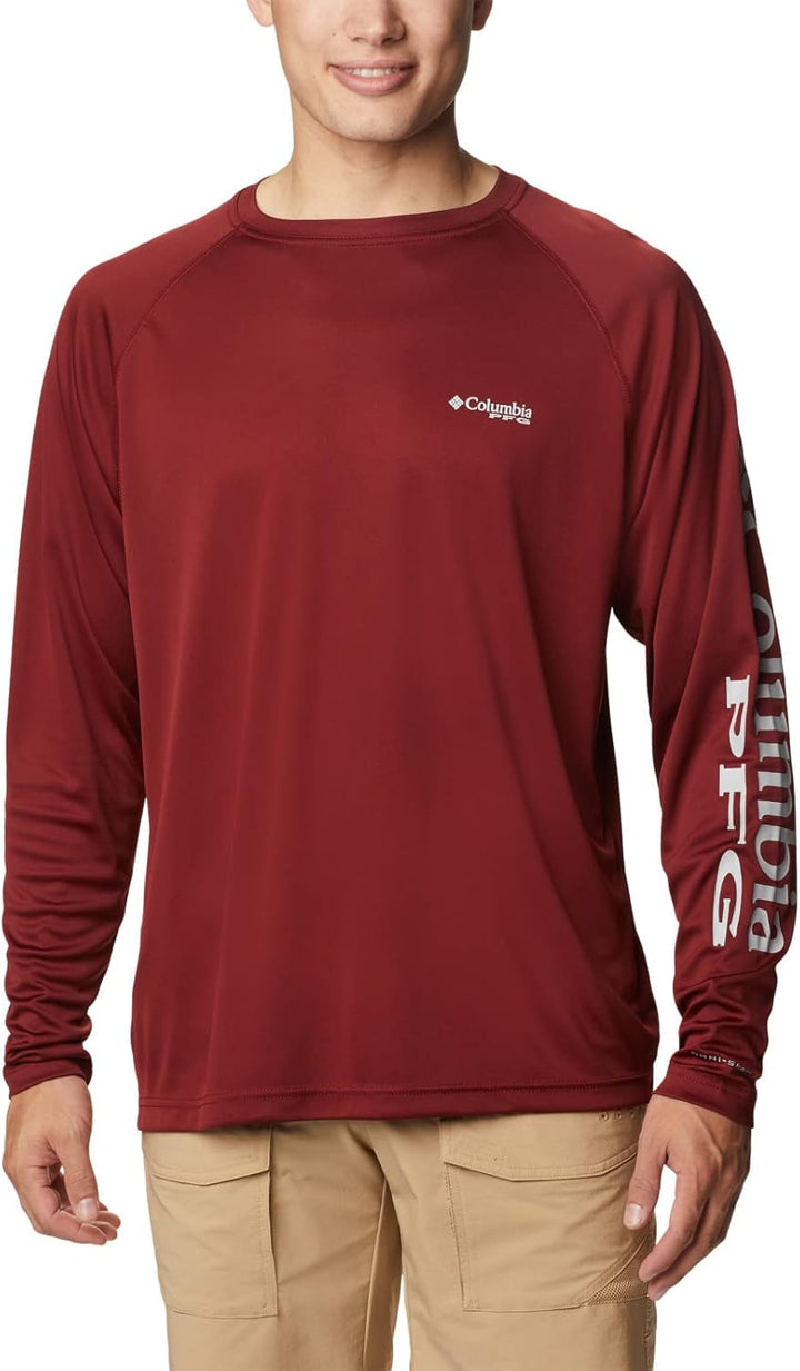 Columbia Terminal Tackle Langarmhemd für Herren Roter Jaspis / Cooles Graues Logo XXL, Roter Jaspis