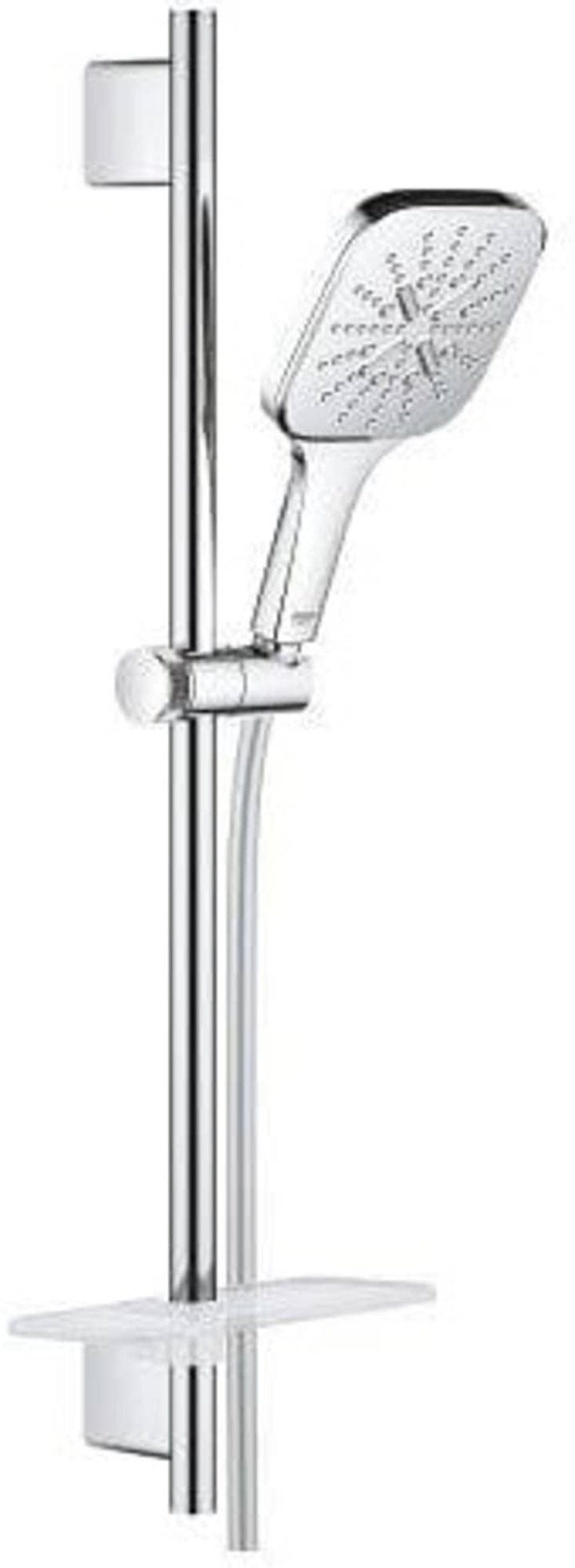 GROHE Rainshower 130 SmartActive Cube | Brausestangenset 3 Strahlarten | Chrom | 26584000 Brausestan