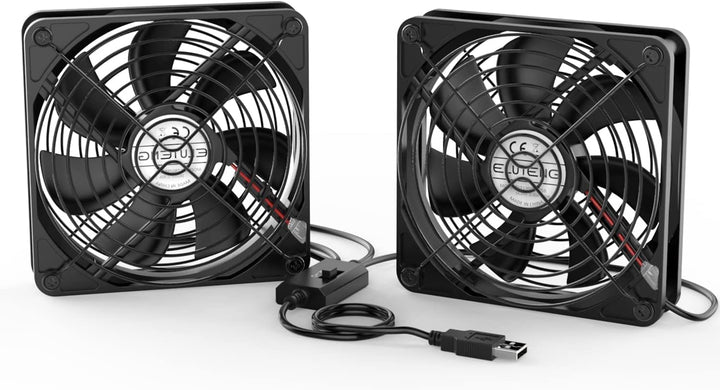 ELUTENG 2 in 1 USB Ventilator 140mm USB Lüfter 5V, Doppel PC Ventilator USB Computer Lüfter 140mm Kl