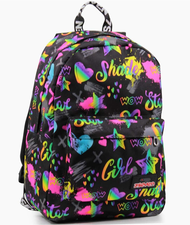 RUCKSACK ISCHOOLPACK SEVEN IRIDESCENT Geräumige Schultasche für Teenager, Mädchen und Jungen, mit La