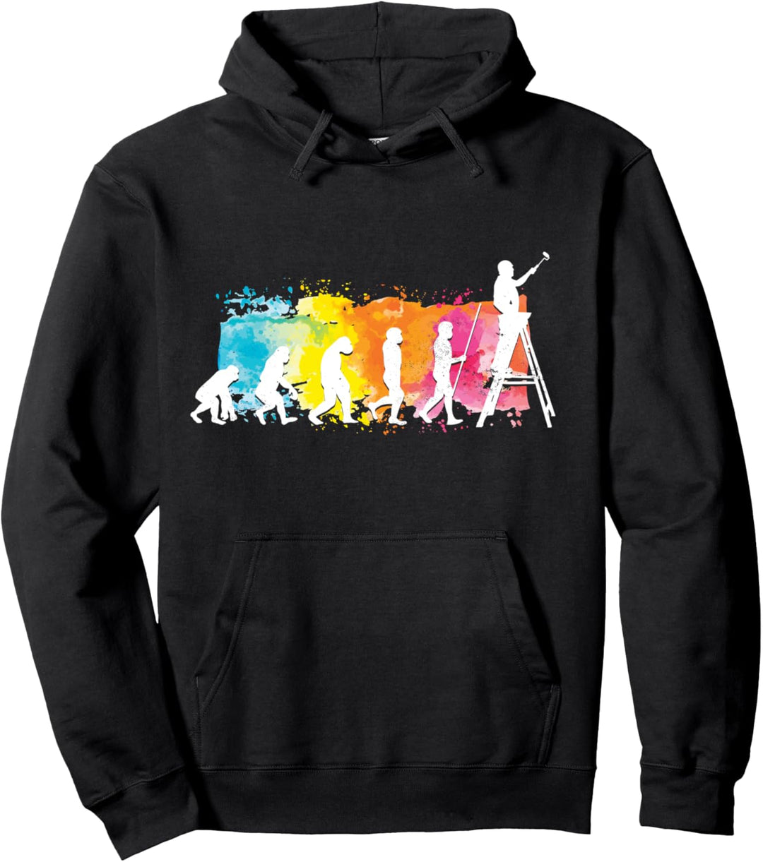 Maler Evolution | Lustiges Geschenk für Maler Malermeister Pullover Hoodie