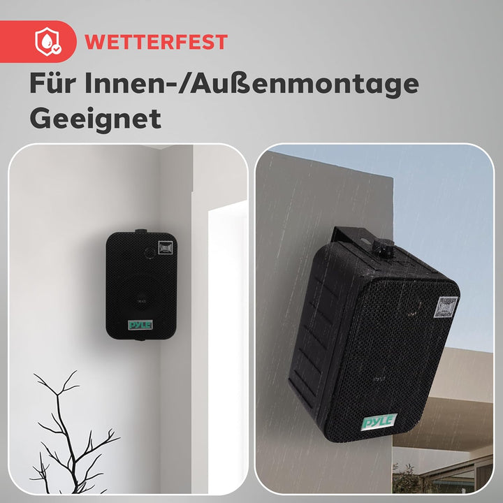 Pyle Lautsprecher, Wandlautsprecher – Speaker – wasserdichte, Outdoor & Indoor 300 Watt, Einfache In