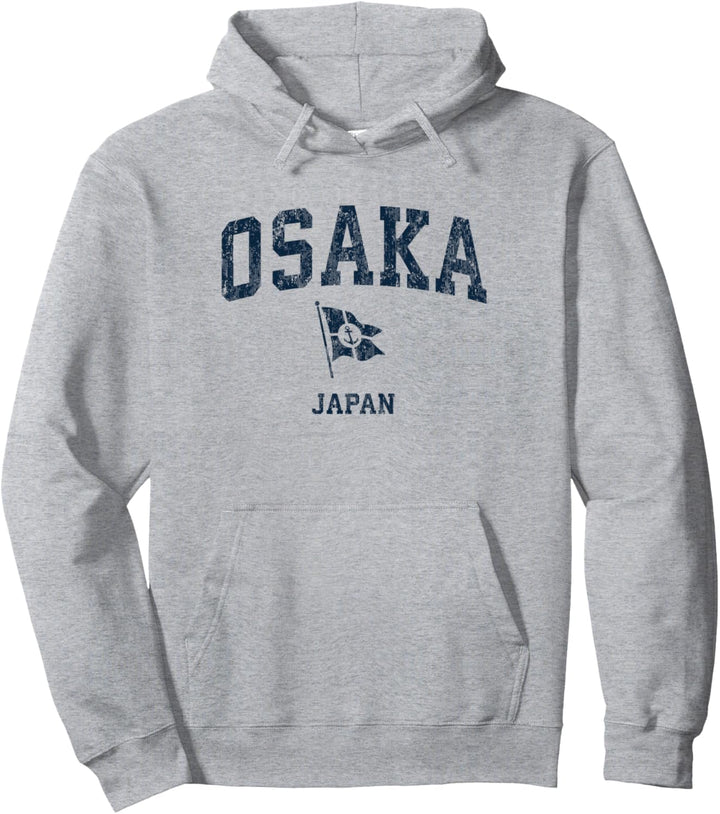 Osaka Vintage Sports Marineblau Bootsanker Flagge Pullover Hoodie