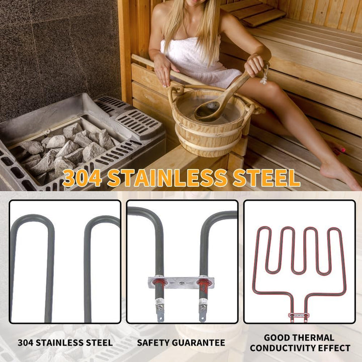 ZPSHYD Heizelement, Sauna-Heizelement 1Pc Elektrisches Heizelement für Saunaofen Edelstahl Straight