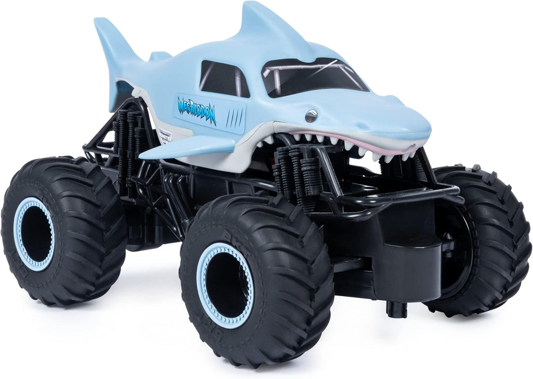 Monster Jam, Megalodon RC, Ferngesteuerter Truck im Megalodon Hai-Design, für drinnen und draussen,