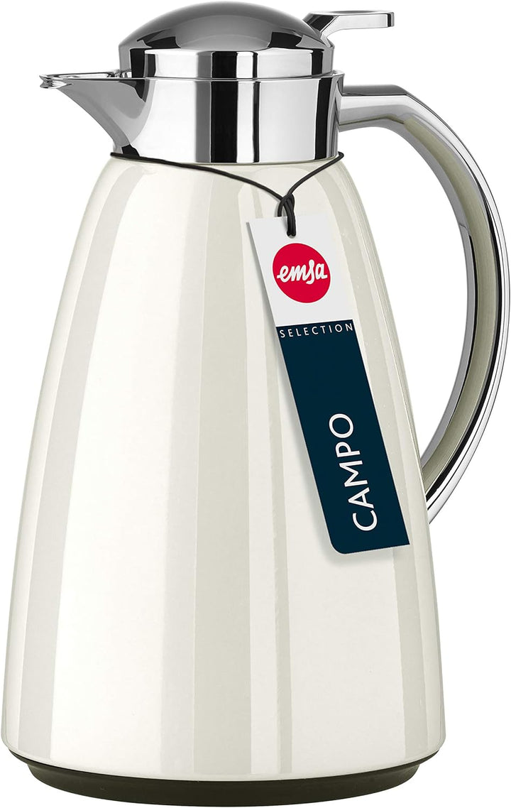 Emsa Campo Isolierkanne 516526 | 1L Füllmenge | Quick Tip Verschluss | 100% dicht | 12h warm, 24h ka