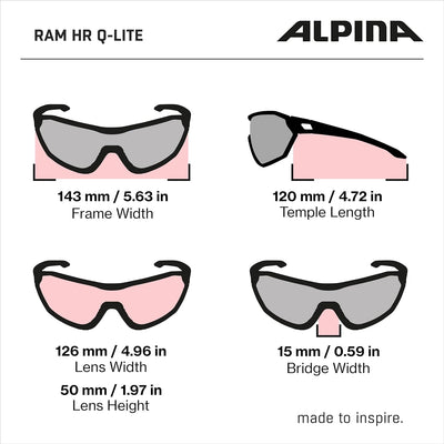 ALPINA RAM HR Q-LITE V - Verspiegelte, Kontrastverstärkende & Beschlagfreie Sport- & Fahrradbrille M