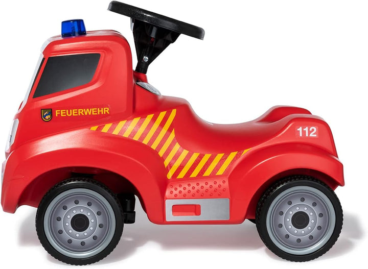 Ferbedo Feuerwehr Rutscher (mit Hupe, neues Design, Sirene, Blaulicht, Feuerwehrauto, Flüsterlaufrei