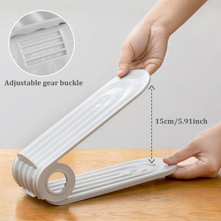 Schuhschlitz-Organizer, 4 Stück, Verstellbarer Schuhstapler, 4 Ebenen, PP, platzsparend, zweilagige